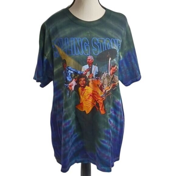 Vintage 1999 Rolling Stones Band T Shirt Tour Graphic Tie Dye Rock Tee Unisex